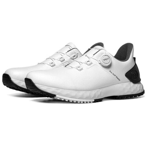 PGM Cushioning Abrasion Resistant Cushioning, Wear Resistant Low top Golf Shoes Men’s Cloud White