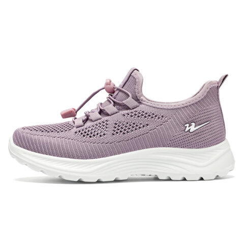 DOUBLE STAR 88 Flyknit Summer Elderly Women's Soft Sole Middle Aged Walking Shoes, Slip on Mom Shoes, Mesh Shoes