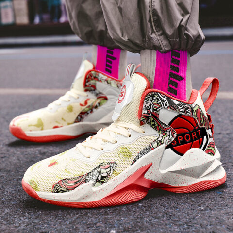 HEIWEILU Cushioning Abrasion Resistant Breathable Cushioning Abrasion Resistant Breathable Mid top Basketball Shoes