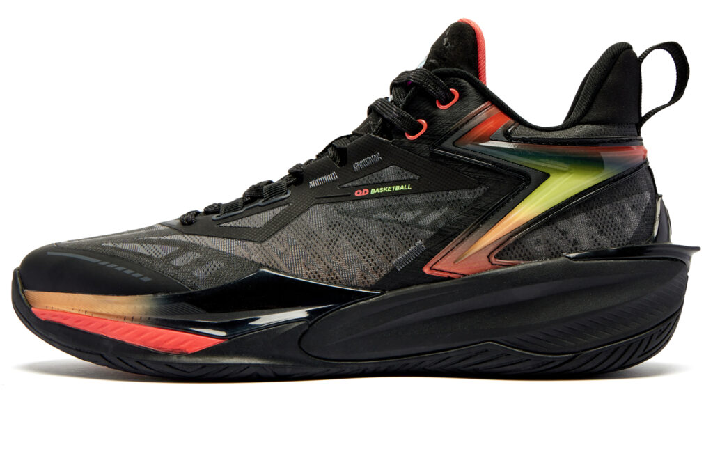 QIAODAN Broken Shadow 6 Elite Basketball Shoes Men’s Mid Top Black Cyan Orange