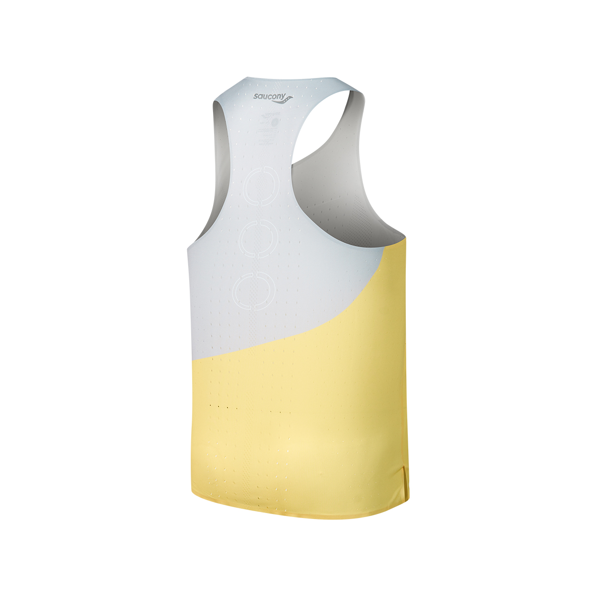 Saucony Running Tank Top Unisex Orange Yellow & Premium Gray Print