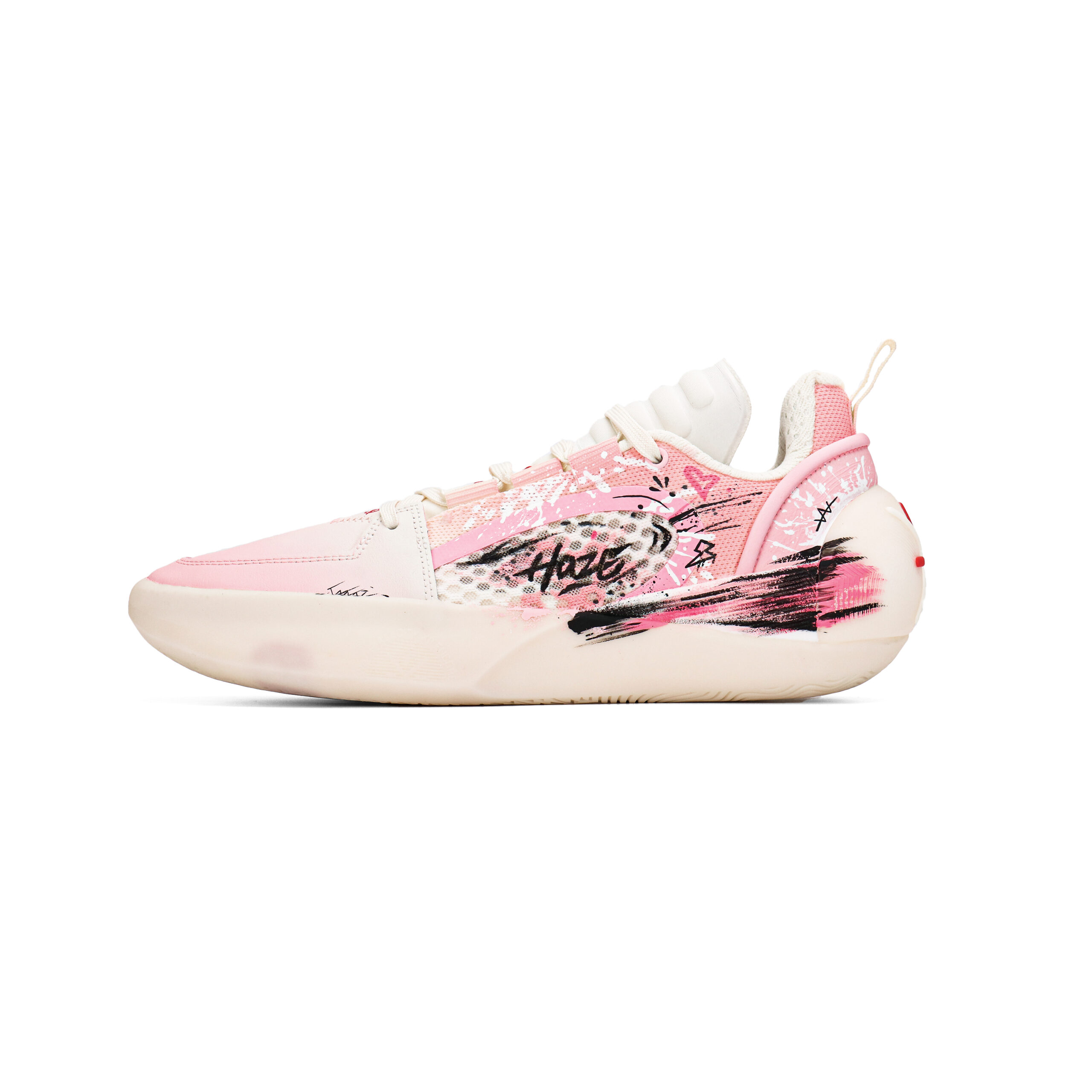 Li Ning All City 12 Encore Cushioning Slip Resistant Abrasion Resistant Low top Basketball Shoes Men’s Pink White