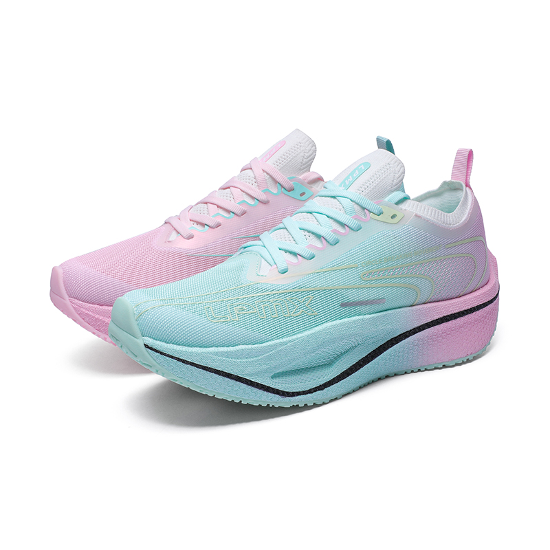 LPMX Running Shoes Men’s Low Top Pink Green Mismatched