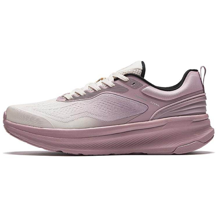 Anta Cushioning Slip Resistant Low top Casual Running Shoes Women's Beige Purple