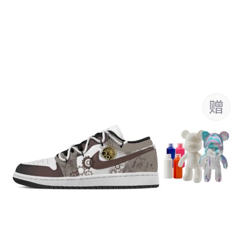 Jordan Air Jordan 1 Steam Moment, Fluid Bear Abrasion Resistant Low top Vintage Basketball Shoes Women’s Brown