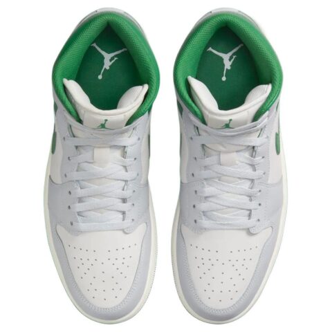 Jordan 1 Mid White Pure Platinum Pine Green