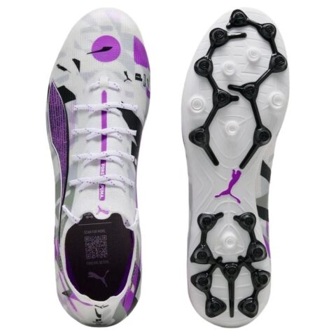 PUMA Ultra 5 Soft And Comfortable Soccer Shoes Unisex White Purple
