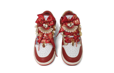 Jordan Air Jordan 1 Gilded Yingxi, Shopping Bag Cushioning, Wear Resistant Low top Vintage Basketball Shoes Women’s Red
