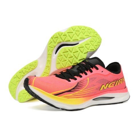 Neirk Low top Supercritical Foam Midsole Sprint Running Shoes Unisex Mismatched Willow Green And Rose Red