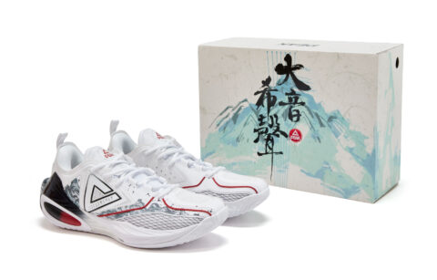PEAK Cushioning Slip Resistant Abrasion Resistant Low top Basketball Shoes Men’s White Black Red