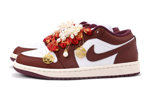 Jordan Air Jordan 1 Slip Resistant Abrasion Resistant Low top Vintage Basketball Shoes Women’s True Red
