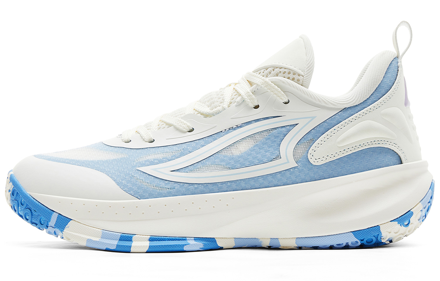 PEAK Cushioning Rebound Abrasion Resistant Slip Resistant Low top Basketball Shoes Women’s Super Light White Blue