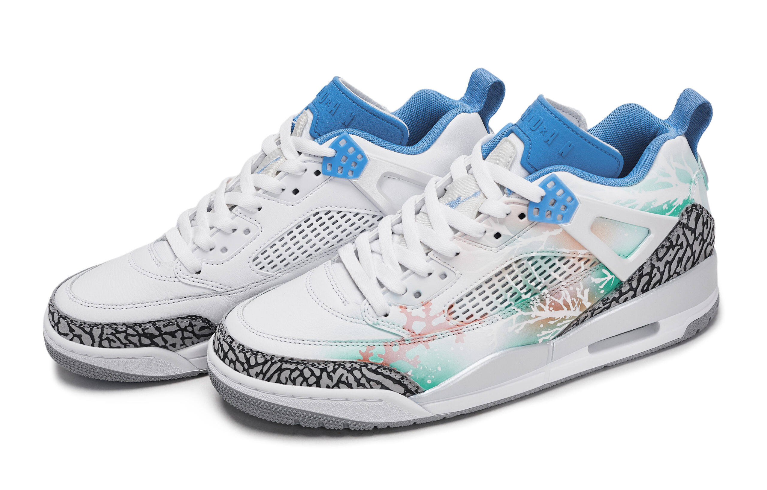 Jordan Spizike Vintage Basketball Shoes Unisex Low Top White/Black/Gray/Blue/Green/Silver