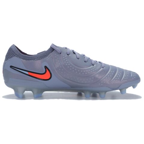Nike Tiempo Legend 10 Comfortable Slip Resistant Abrasion Resistant Soccer Shoes Unisex Silver Gray