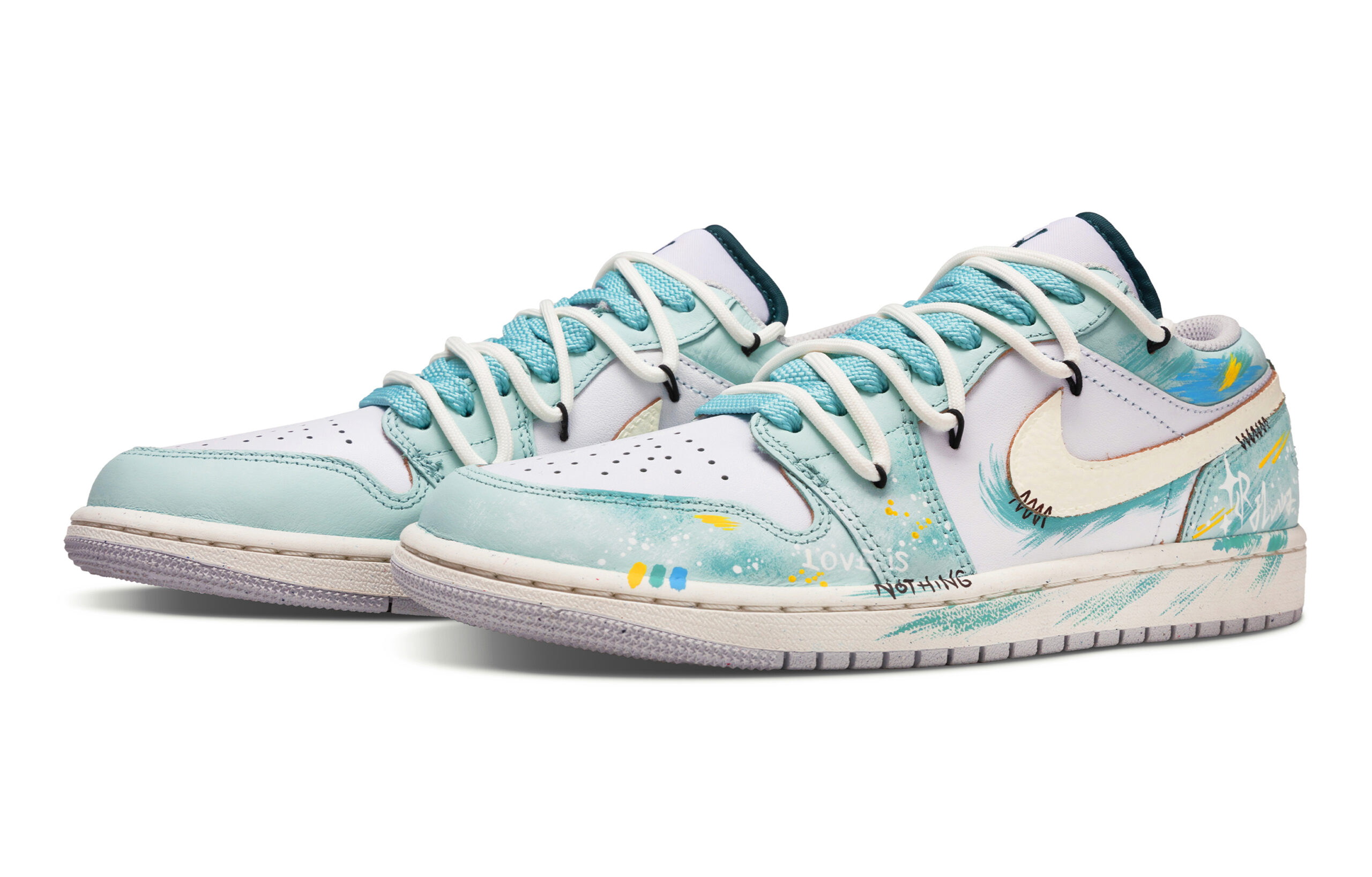 Jordan Air Jordan 1 Half Ripe Lime Slip Resistant Abrasion Resistant Low top Vintage Basketball Shoes Unisex Mint Green
