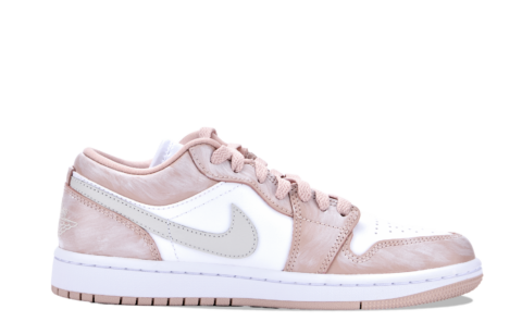 Jordan Air Jordan 1 Cushioning Slip Resistant Abrasion Resistant Low top Vintage Basketball Shoes Unisex Pink Gold