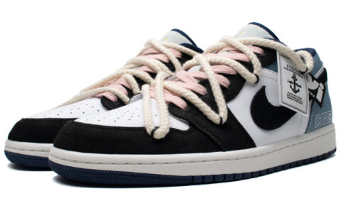 Jordan Air Jordan 1 Restricted Area Cushioning Slip Resistant Low top Vintage Basketball Shoes Men’s Light Blue