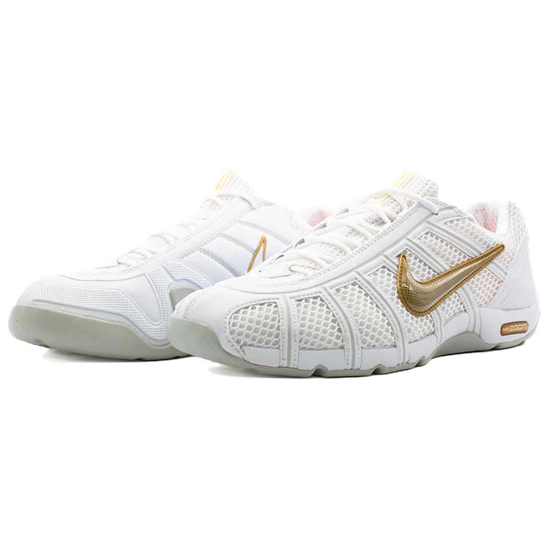 Nike Air Zoom Fencer Abrasion Resistant, Breathable, And Lightweight Support Training Shoes Unisex White Gold