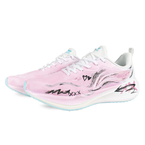 Li Ning Wuyue Cushioning Abrasion Resistant Breathable Low top Physical Fitness Test & Exam Running Shoes Men’s Pink