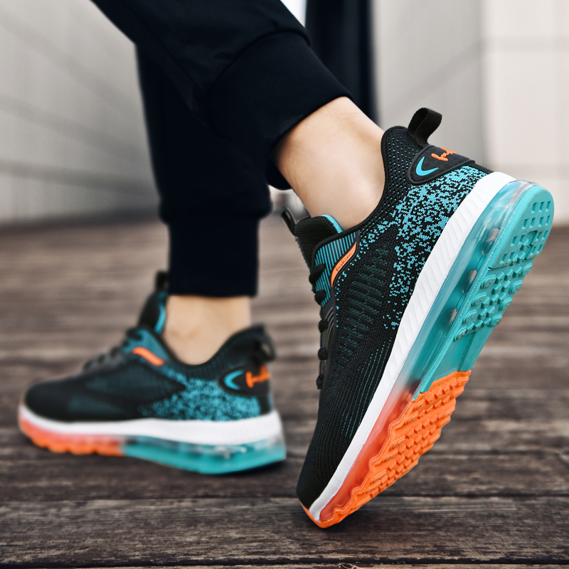 BIANSULONG Running Shoes Men’s Low Top Black Turquoise