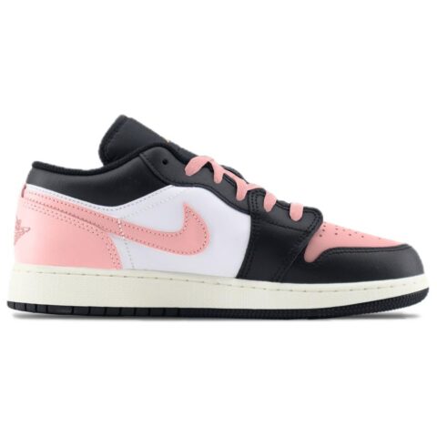 Jordan Air Jordan 1 Abrasion Resistant Low top Vintage Basketball Shoes Unisex Pink Black