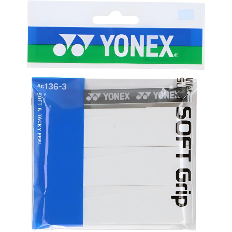 YONEX AC136 3 Badminton Grip Tapes Polyurethane Ball Court Unisex Width 25 Mm, Length 1200 Mm, Thickness 0.8 Mm