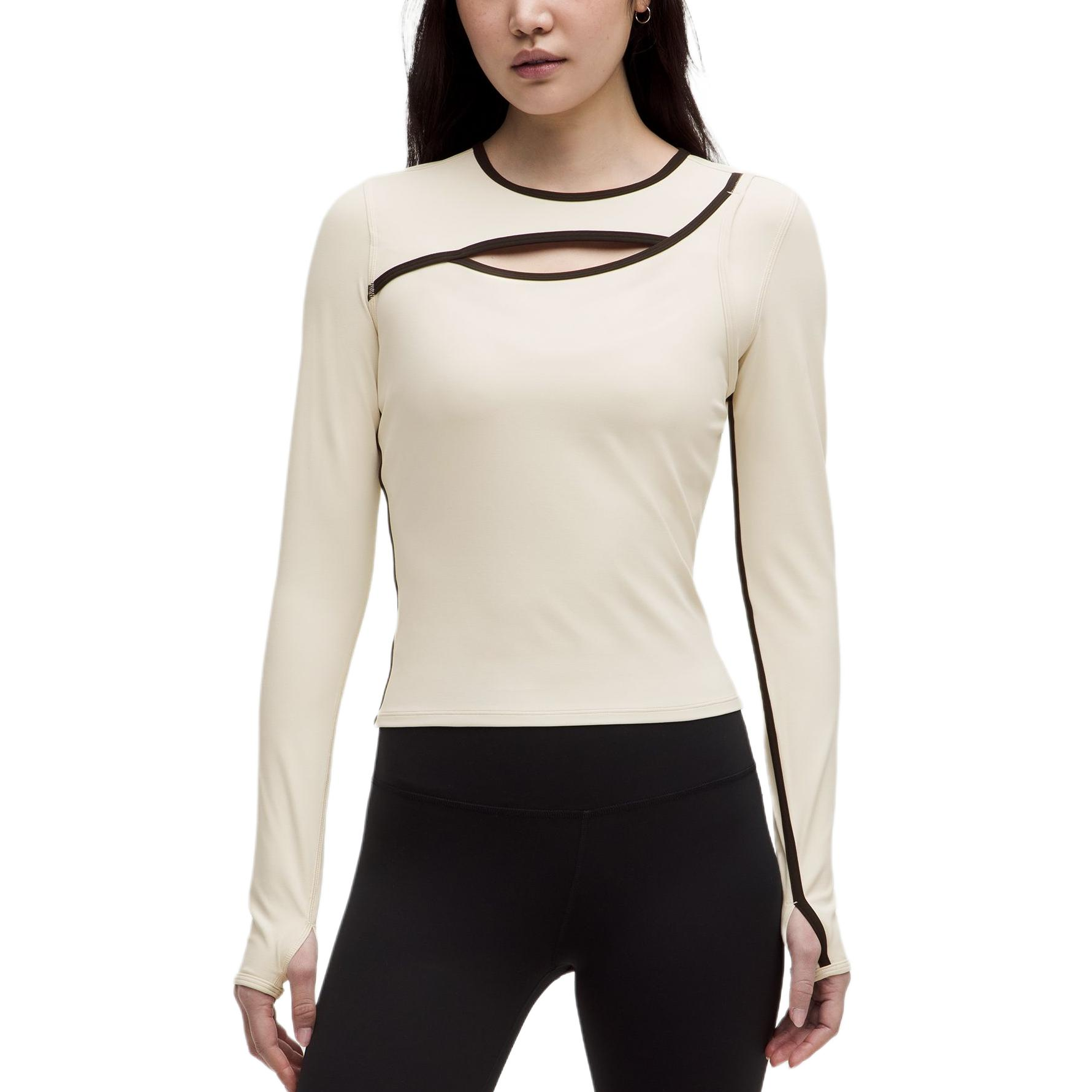 Lululemon Nulu™ T Shirt Women's Light Ivory/black