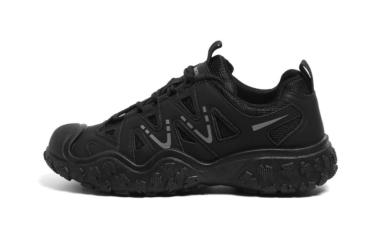 HUANQIU Abrasion Resistant Breathable Height Increasing Low top Mountaineering Shoes Men’s Black