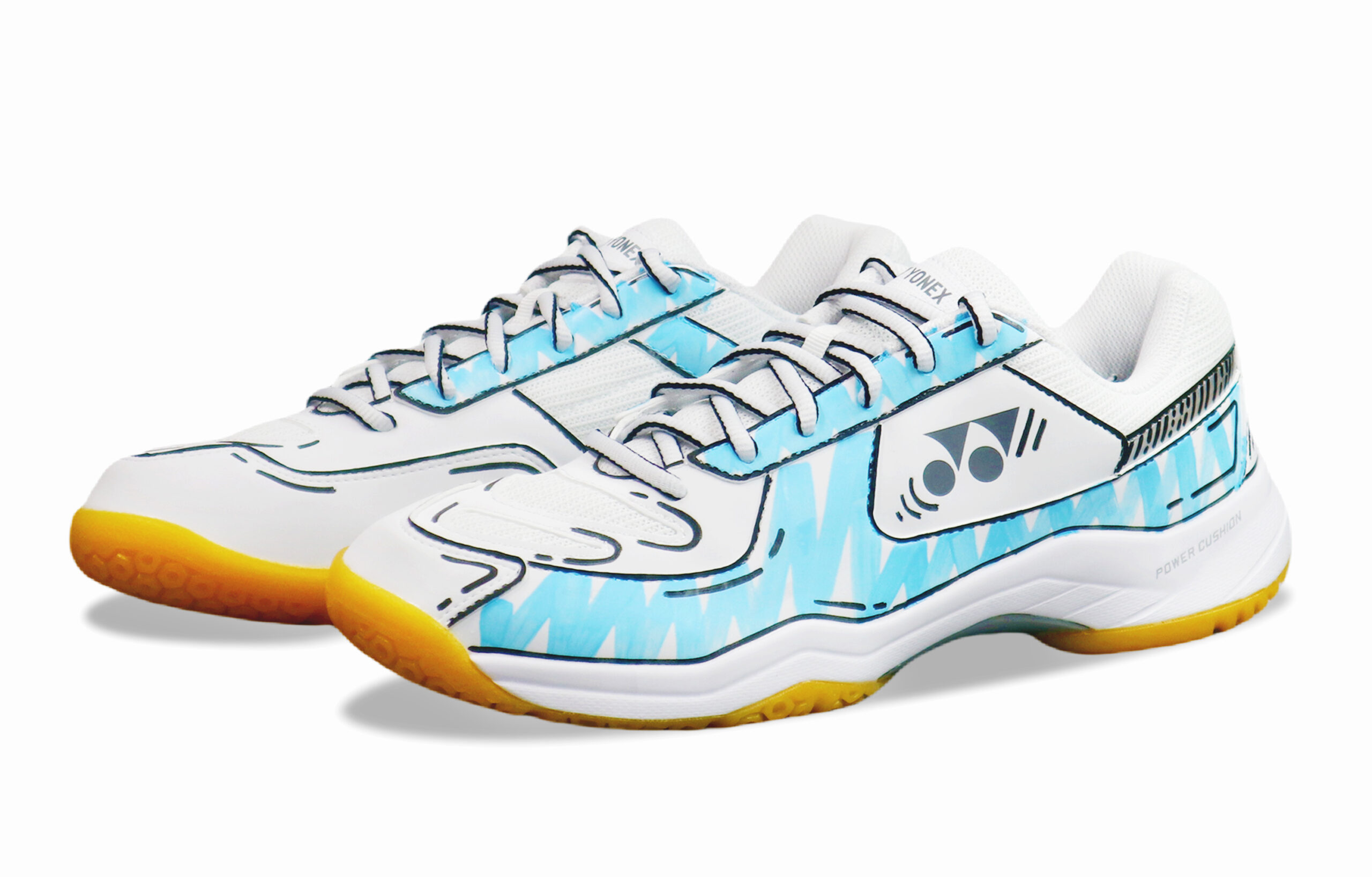 YONEX Power Cushion Cushioning Breathable Coverage Low top Badminton Shoes Unisex White Blue