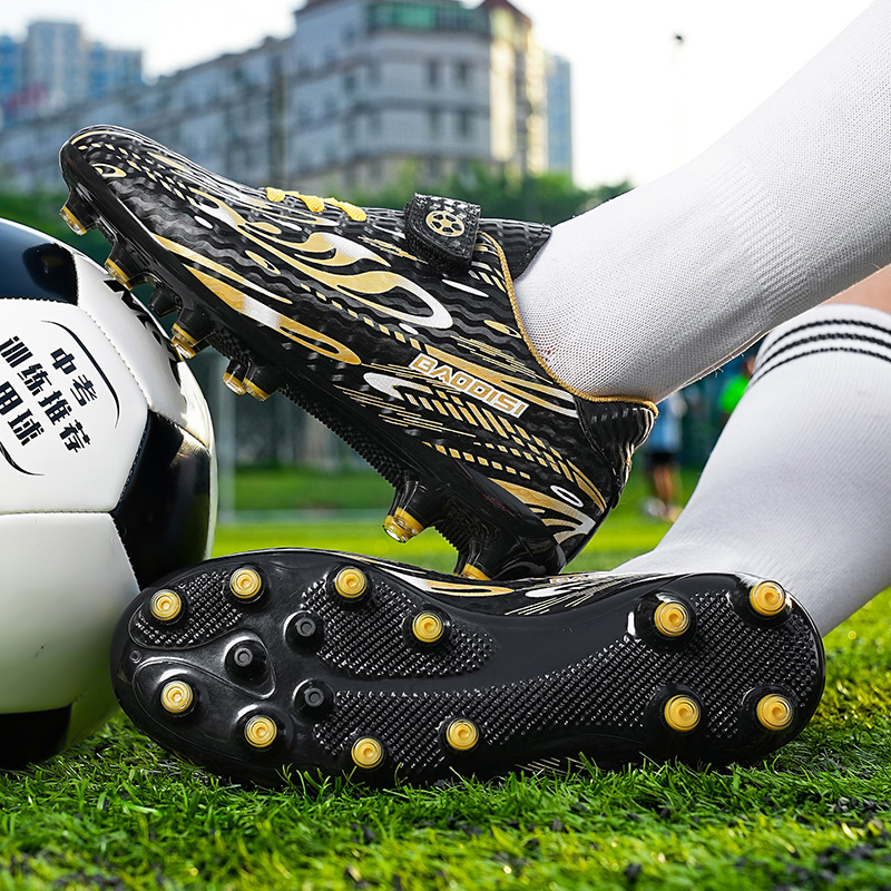 BIANSULONG Soccer Shoes Unisex Low Top Black/Gold