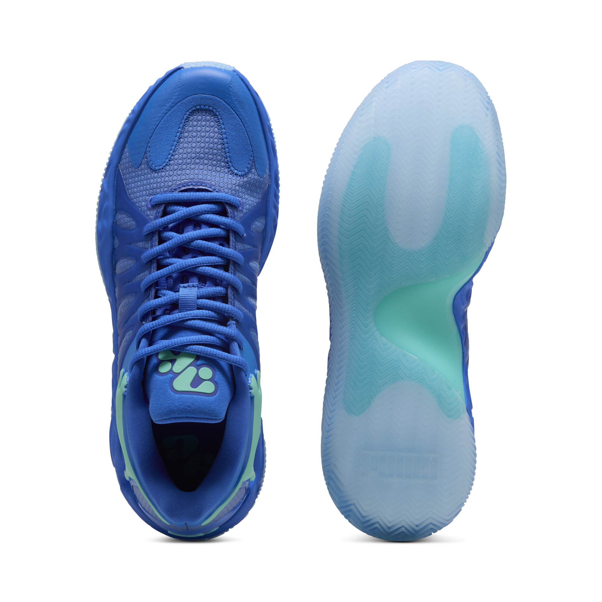 PUMA Hali 1 Cushioning Breathable Coverage Support Rebound Basketball Shoes Unisex Blue