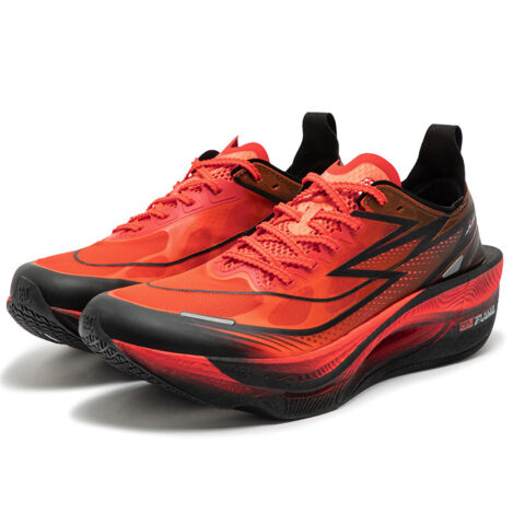 361° Flame 3 .5 Running Shoes Unisex Low Top Fluorescent Dark Red, Obsidian Black
