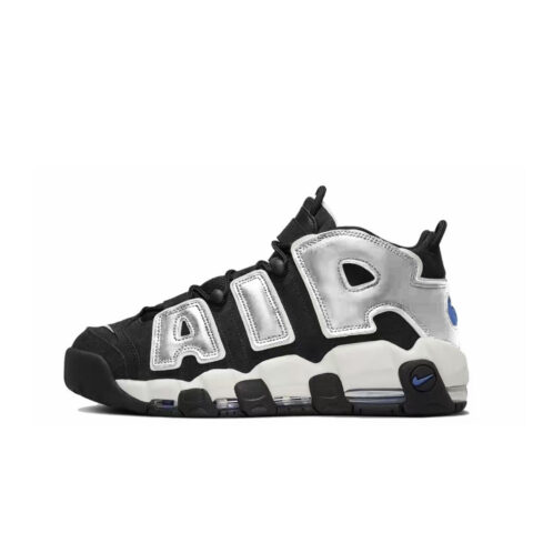 Nike Air More Uptempo Moonlight Dance Abrasion Resistant Mid top Vintage Basketball Shoes Men’s Black Silver