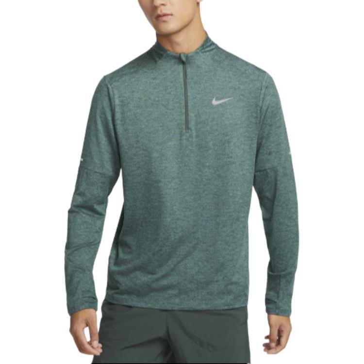 Nike Dri Fit Element Running T Shirt Men’s Vintage Green/Coastal Green/Mixed Color/Reflection Silver
