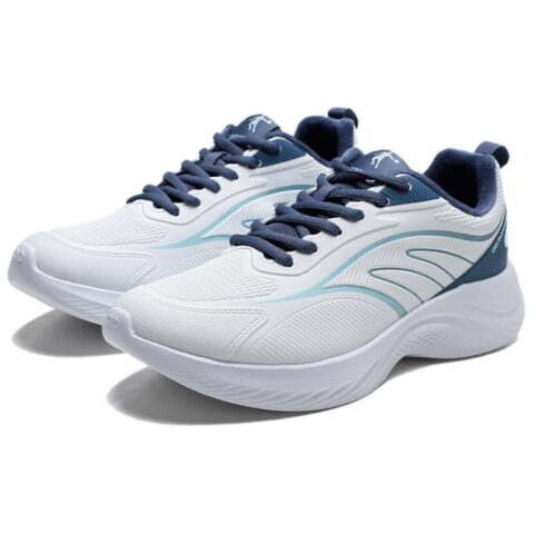 QIAODAN Slip Resistant Abrasion Resistant Low top Casual Running Shoes Men’s White Blue