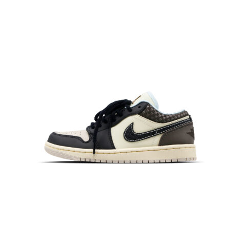 Jordan Air Jordan 1 Low Heat Mocha Low top Vintage Basketball Shoes Unisex Black Brown