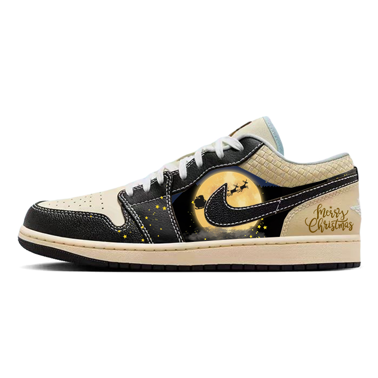 Jordan Air Jordan 1 Versatile Slip Resistant Low top Vintage Basketball Shoes Men’s Black