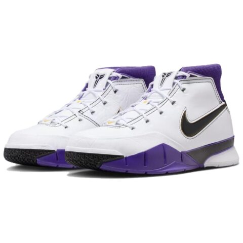Nike Zoom Kobe 1 High top Vintage Basketball Shoes Men’s White Purple Black 2026 Edition