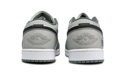 Jordan Air Jordan 1 Slip Resistant Low top Vintage Basketball Shoes Unisex Light Gray