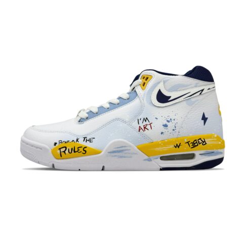 Nike Flight Legacy Abrasion Resistant Mid top Vintage Basketball Shoes Men’s Blue White