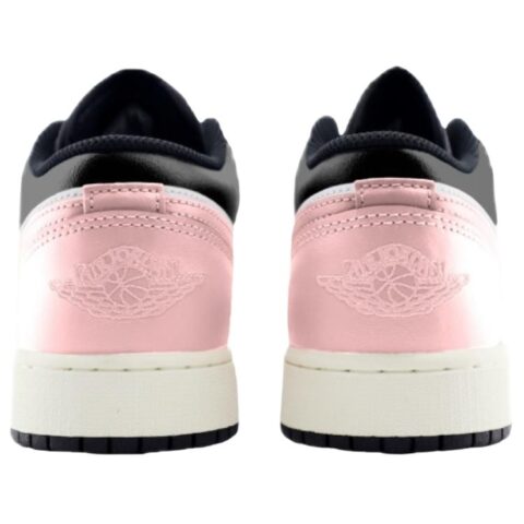Jordan Air Jordan 1 Abrasion Resistant Low top Vintage Basketball Shoes Unisex Pink Black