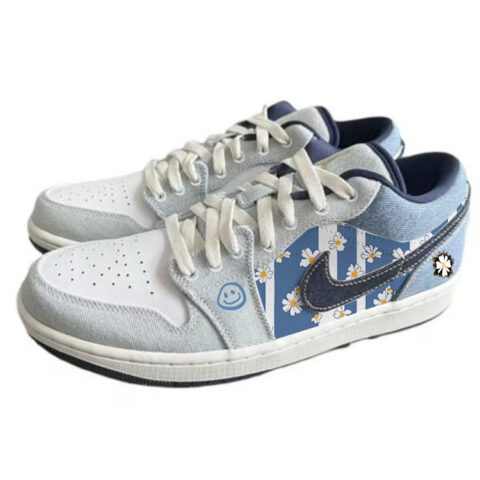 Jordan Air Jordan 1 Fashion Low top Vintage Basketball Shoes Men’s Blue