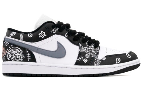 Jordan Air Jordan 1 Leather Low top Vintage Basketball Shoes Unisex Black