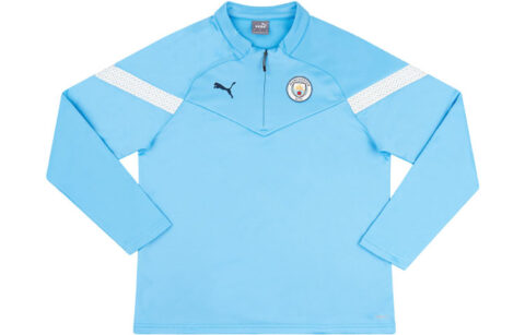 PUMA Manchester City 1/4 Zip Training Fleece Top Soccer Jersey Women’s Blue