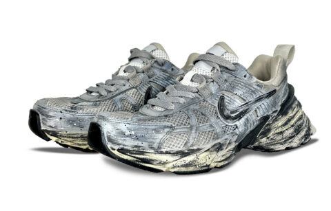 Nike V2K Run Cushioning Slip Resistant Low top Running Shoes Women’s Silver Black