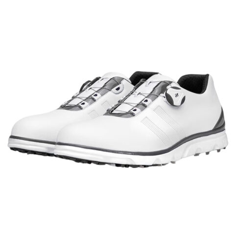 PGM Slip Resistant, Abrasion Resistant, Breathable Low top Golf Shoes Men’s White Gray