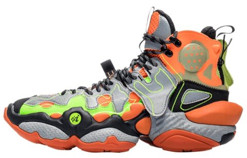 Li Ning New York Fashion Week Runway Style ACE High top Vintage Basketball Shoes Men’s Orange Black