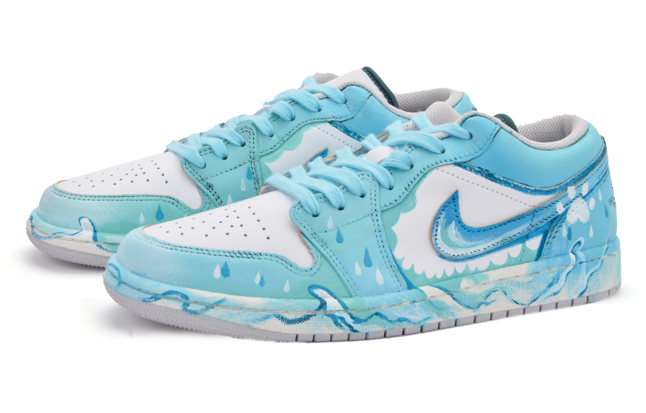 Jordan Air Jordan 1 Abrasion Resistant Abrasion Resistant Low top Vintage Basketball Shoes Unisex Blue
