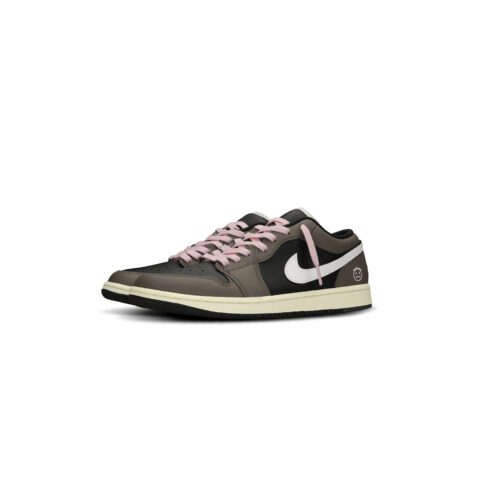 Jordan Air Jordan 1 Slip Resistant Abrasion Resistant Low top Vintage Basketball Shoes Men’s Black Brown