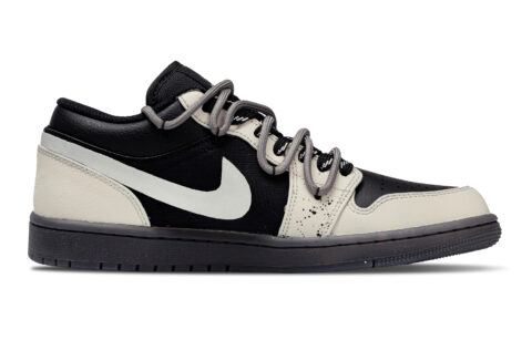 Jordan Air Jordan 1 Low top Vintage Basketball Shoes Unisex Beige Black